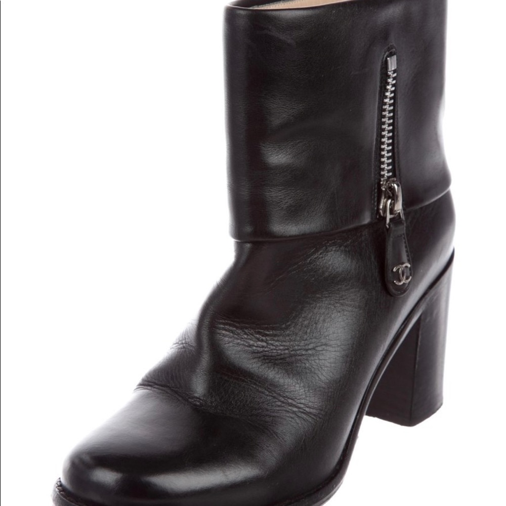Chanel CC Leather Ankle Boots - Picture 3 of 5